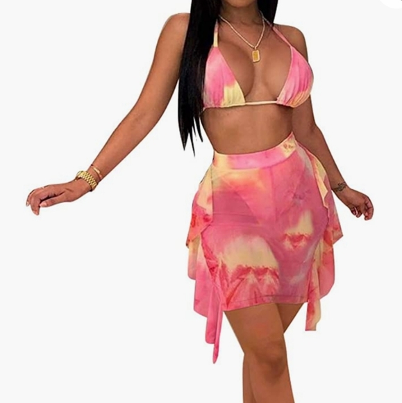 boutique Other - Pink and yellow tie dye 2 pc set